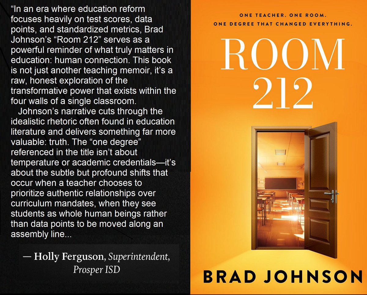 A wonderful endorsement from the <a href="/Hferguson28/">hferguson</a>  superintendent of <a href="/ProsperISD/">Prosper ISD</a>.  Thank you for seeing the deeper message of Room 212: that one teacher, and one degree of belief can change everything.

amazon.com/dp/B0FNCW656H?…