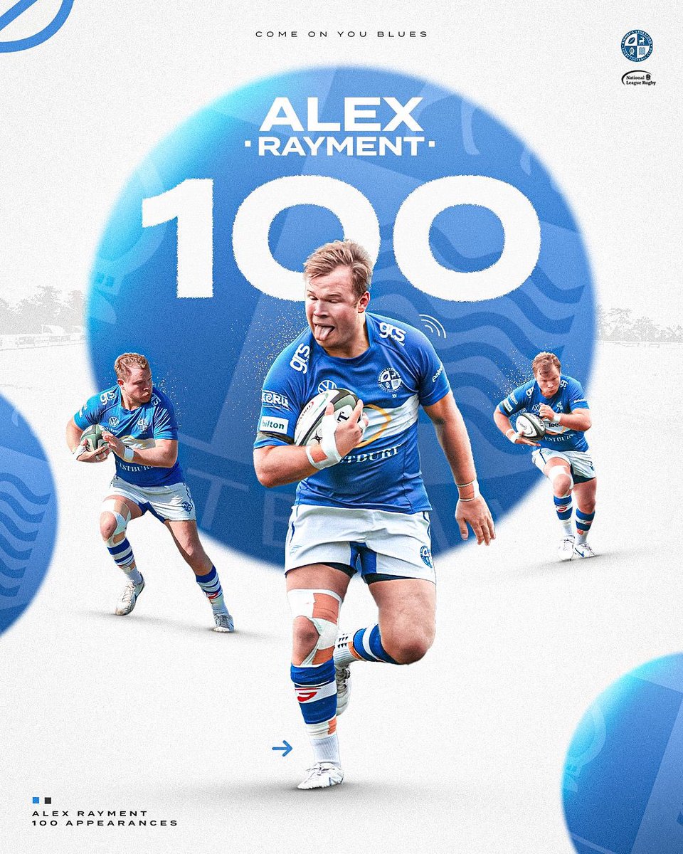 BSRUGBY's tweet photo. The Club legend Alex Rayment will hit 100 this weekend when he runs out to play against Birmingham Moseley…. Well done!

Sponsor:  @BITSolutionsLtd 

💙🤍
#COYB https://t.co/3tUGWxCLM0
