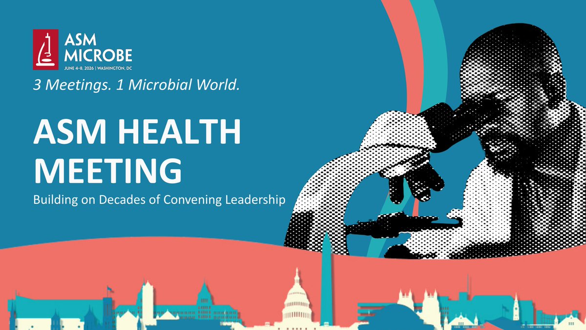 ASMicrobiology's tweet image. Microbiology and medicine belong together. That’s why #ASMicrobe 2026 introduces the ASM Health Meeting—a new home for clinical microbiologists, infectious disease specialists, public health leaders &amp;amp; industry experts. 

Three Meetings. One Microbe. asm.social/2zD