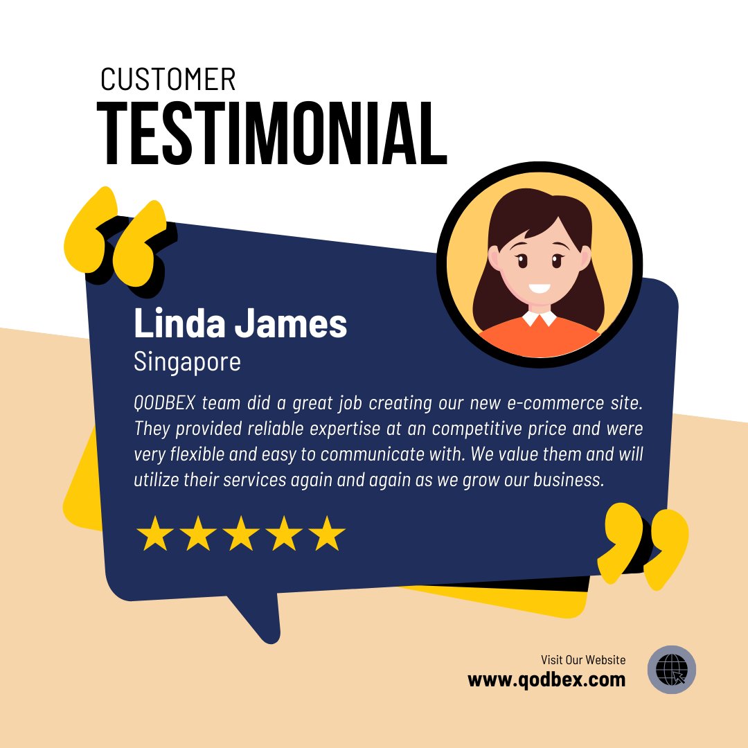 qodbex's tweet image. 🌟 Client Testimonial 🌟

“QODBEX team did a great job creating our new e-commerce site. Reliable, flexible, and easy to communicate with — we’ll definitely continue working with them as we grow.” – Linda James, Singapore

#Qodbex #ClientTestimonial #CustomerReview  #HappyClients