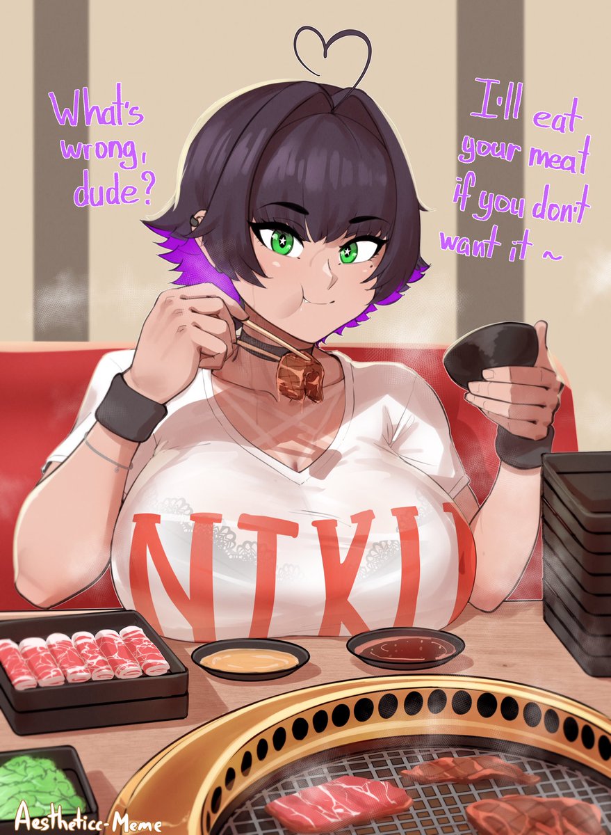 She ate all the meat 💢💢💢💢