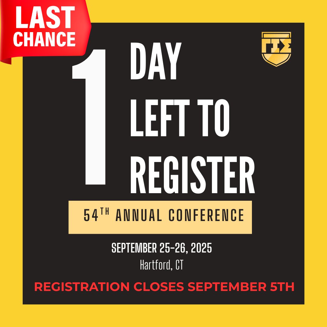 🚨 Last Chance!
Today, September 5th, is the final day to register for the Gamma Iota Sigma Annual Conference. Don’t miss out—secure your spot now!

👉 Register: gis.memberclicks.net/gamma-iota-sig…