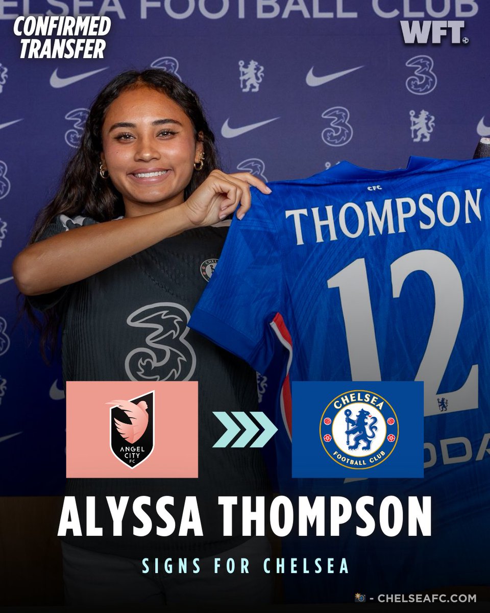 Chelsea have completed the signing of Alyssa Thompson!

The 20-year-old joins Chelsea from Angel City until 2030.

#CFCW #BarclaysWSL