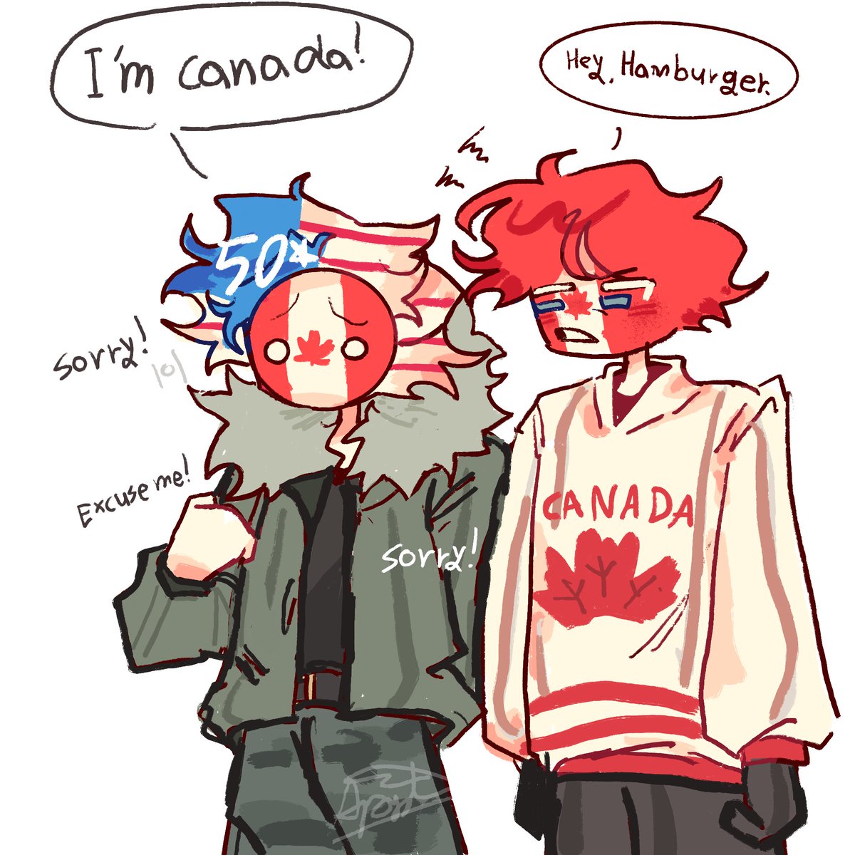 applelovecanada's tweet photo. 그린게 이런거 밖에없음🇺🇸🇨🇦
#CountryHumans 
#CountryHumansusa
#CountryHumanscanada https://t.co/DV3DqundYk