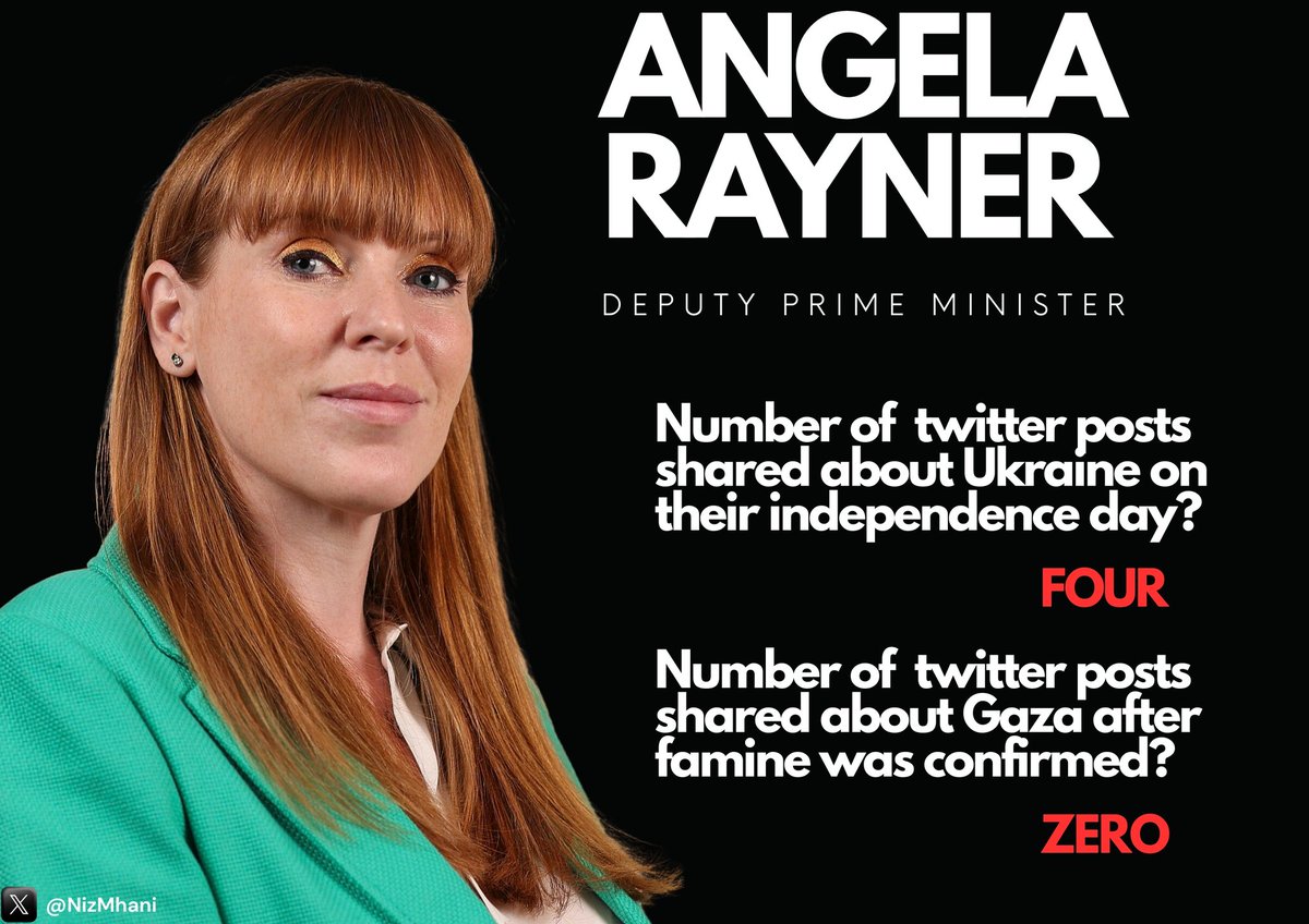 <a href="/AngelaRayner/">Angela Rayner</a> Im sorry to say, i have no sympathy.

You showed moral weakness and cowardice on #Gaza and someone with those values should not hold office.