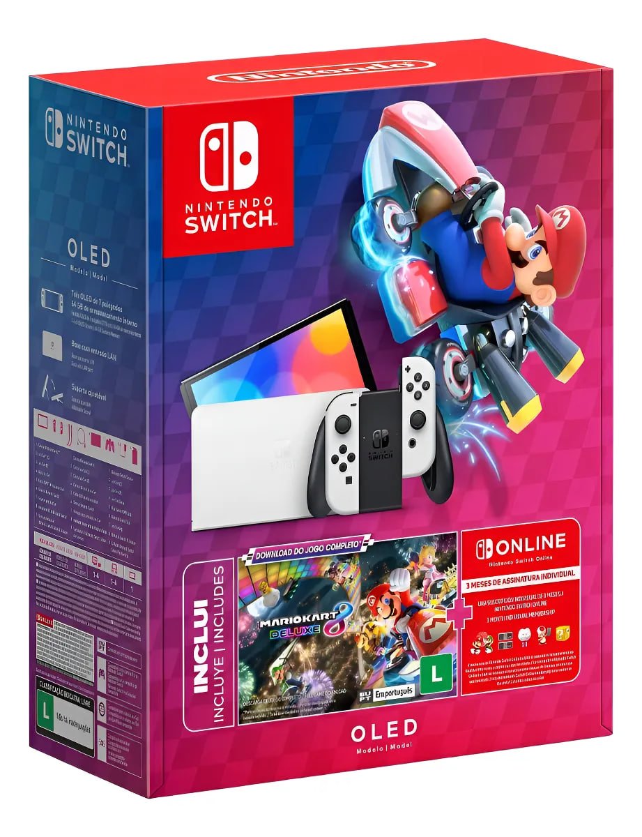 LinksBrazil's tweet photo. CORREEEE

 Console Nintendo Switch Oled - 64gb Branco Mario Kart 8 Deluxe 3 Meses De Assinatura Nintendo Switch Online - R$1534

-Cupom: L3BR4D3SCONTO
-12x sem juros

https://t.co/1WNhbtI8Qm https://t.co/n8e1dJgXAS