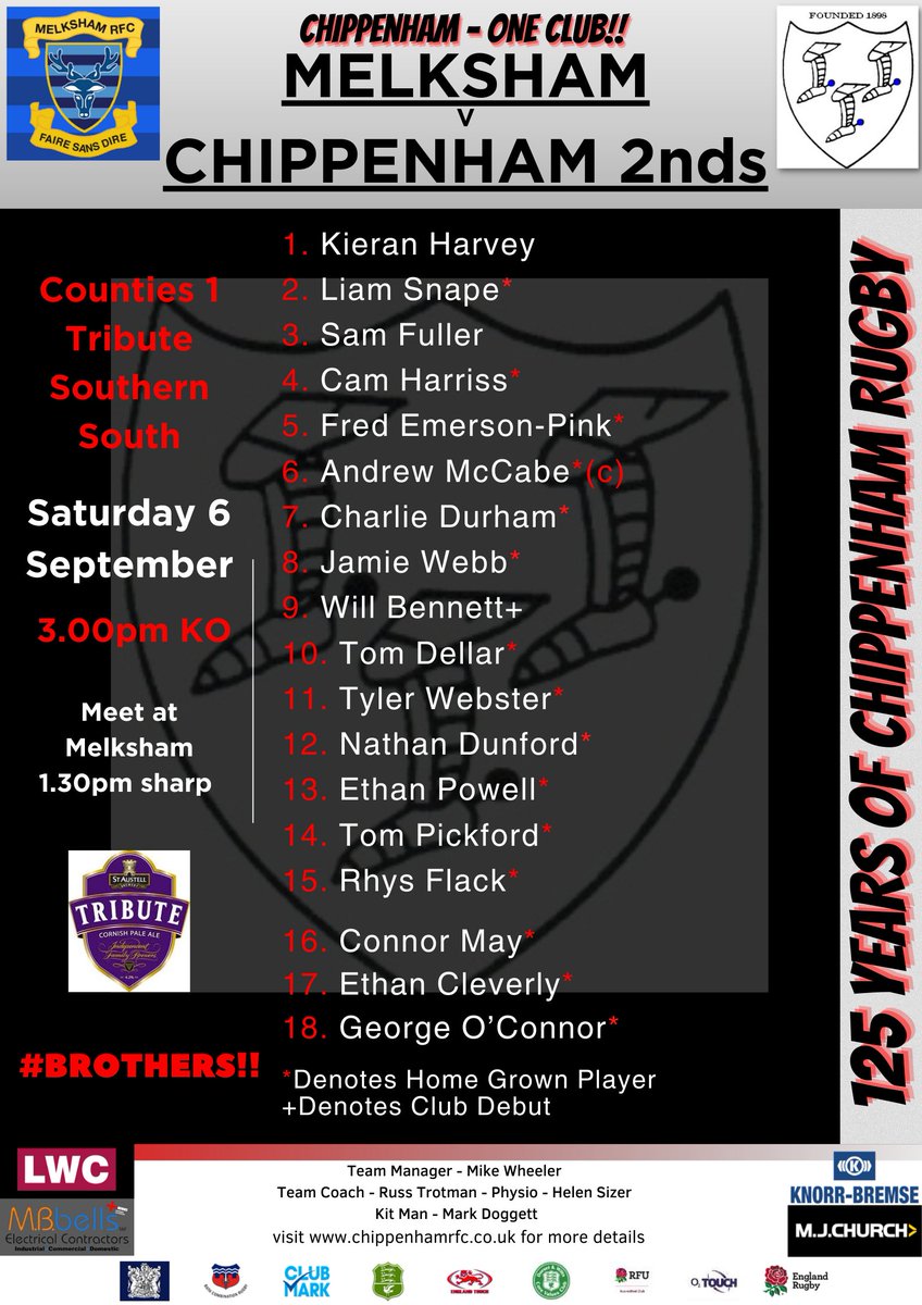 ChippenhamRFC's tweet image. Chippenham Rugby is Back!!!

We proudly announce the squads pulling on the Chippenham shirt and playing for THEIR Club 

#Respect #RugbyFamily #Chippenham