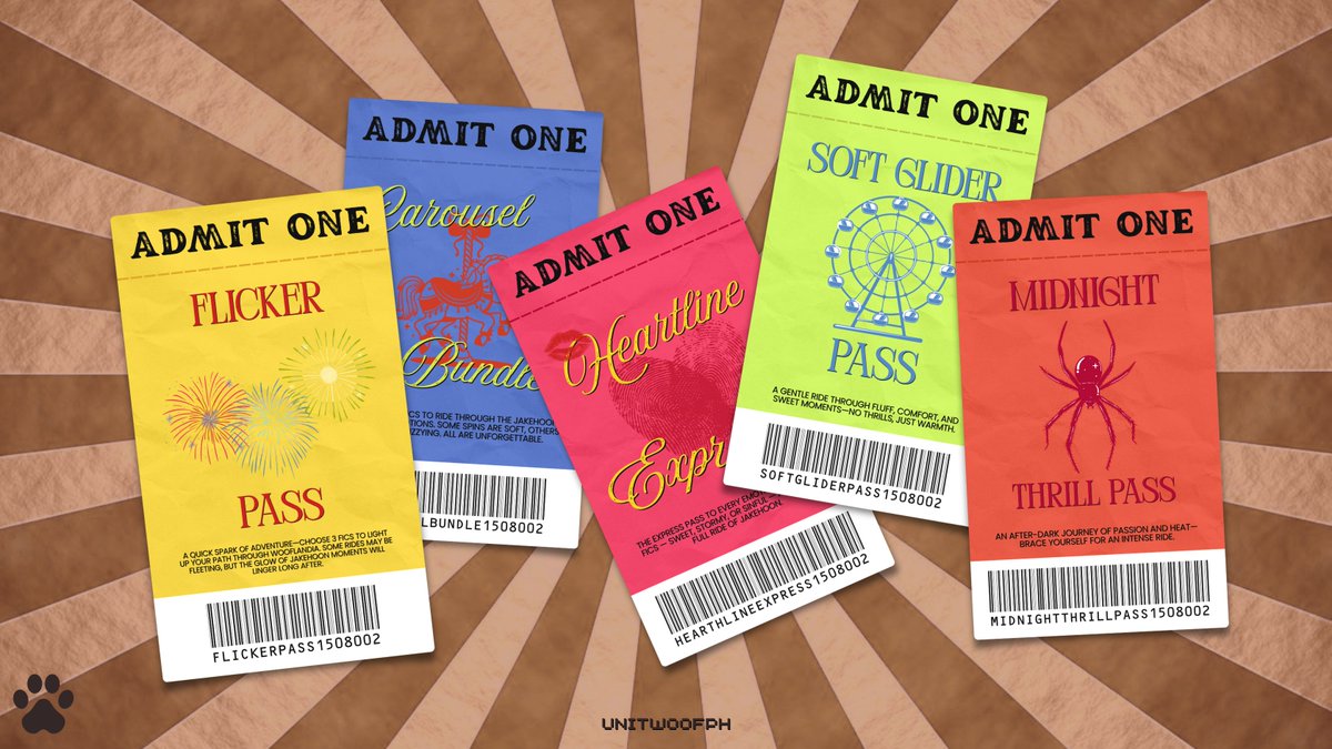 🎟✨ WOOFlandia Payment Form ✨🎟

The gates of Loveride: A JakeHoon Park of Feelings are open! Whether you’re after soft spins, daring thrills, or the full park adventure, there’s a Puppy Pass waiting just for you. 🐾

Secure your ticket by filling out the form below 💌 and