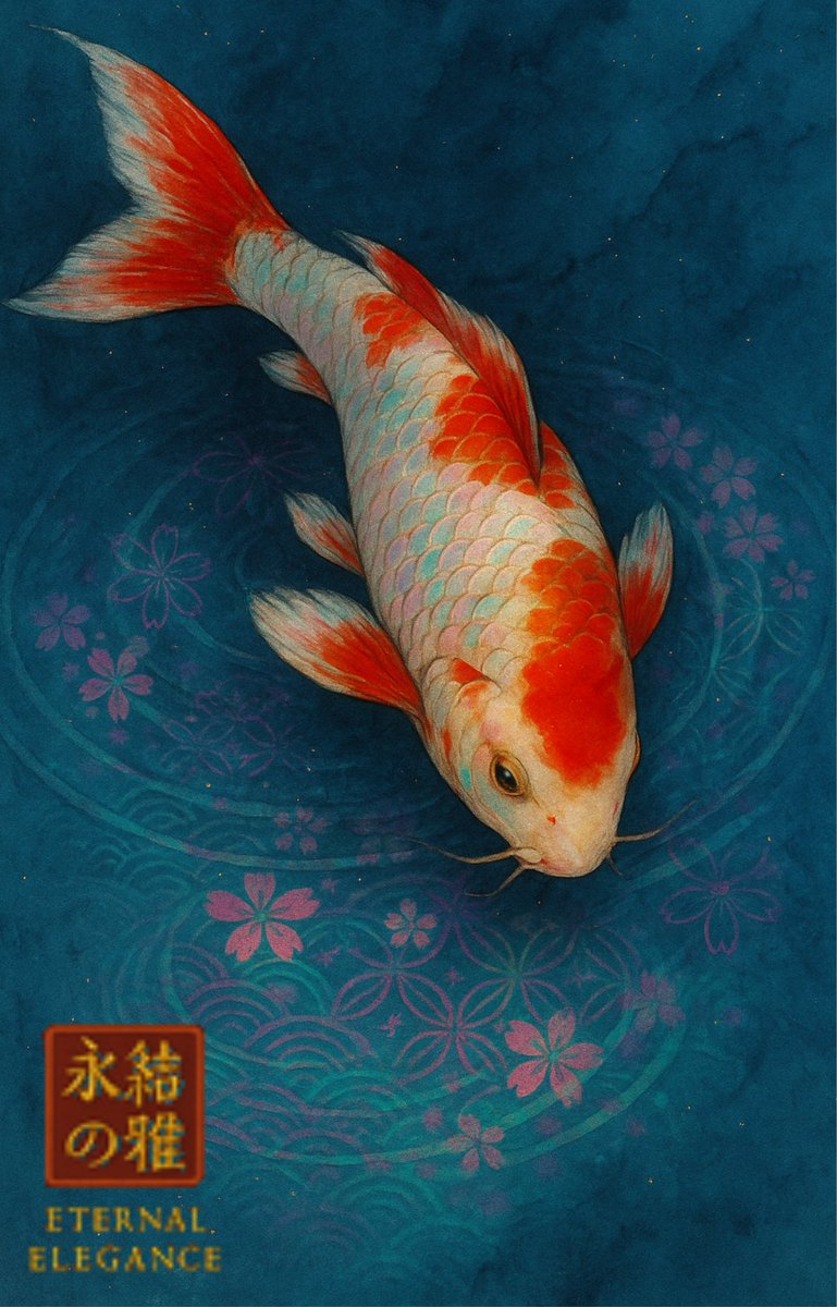 junz_U_gallery's tweet photo. ≪Whispers Beneath the Silent Current≫
Her scales shimmer—echoes of forgotten prayers.
In ripples of silence, eternity breathes.
Design context: Nihonga koi × digital wave motifs.
#JapaneseAesthetic #FantasyArtwork #VisualPoetry #EtherealArt #NihongaStyle #Artwork https://t.co/ukbGgmZ9Pl
