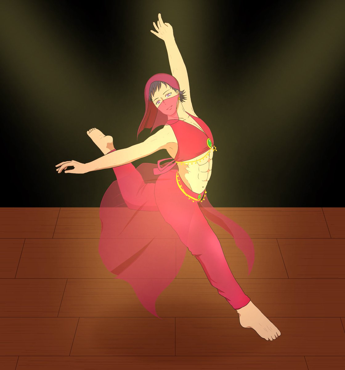 神字書きの相互さんの素敵な👊🐍小説の絵を描かせていただきました！
もう本当に優雅に美しく踊る🐍さんが目に浮かぶようで！✨
挿絵にも使っていただけるそうで、ありがとうございます！😊