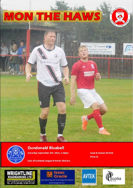Derby day tomorrow at Keirs Park as <a href="/hawshob/">Hill of Beath Hawthorn FC</a> host <a href="/DBFC1938/">Dundonald Bluebell FC</a>, Kick Off 2.30pm.  Match programme on sale at the gate, priced £2.  No SPFL Premiership games tomorrow, <a href="/officialdafc/">Dunfermline Athletic</a> not playing, <a href="/CowdenbeathFC/">Cowdenbeath FC</a> away, so come along and support local football.