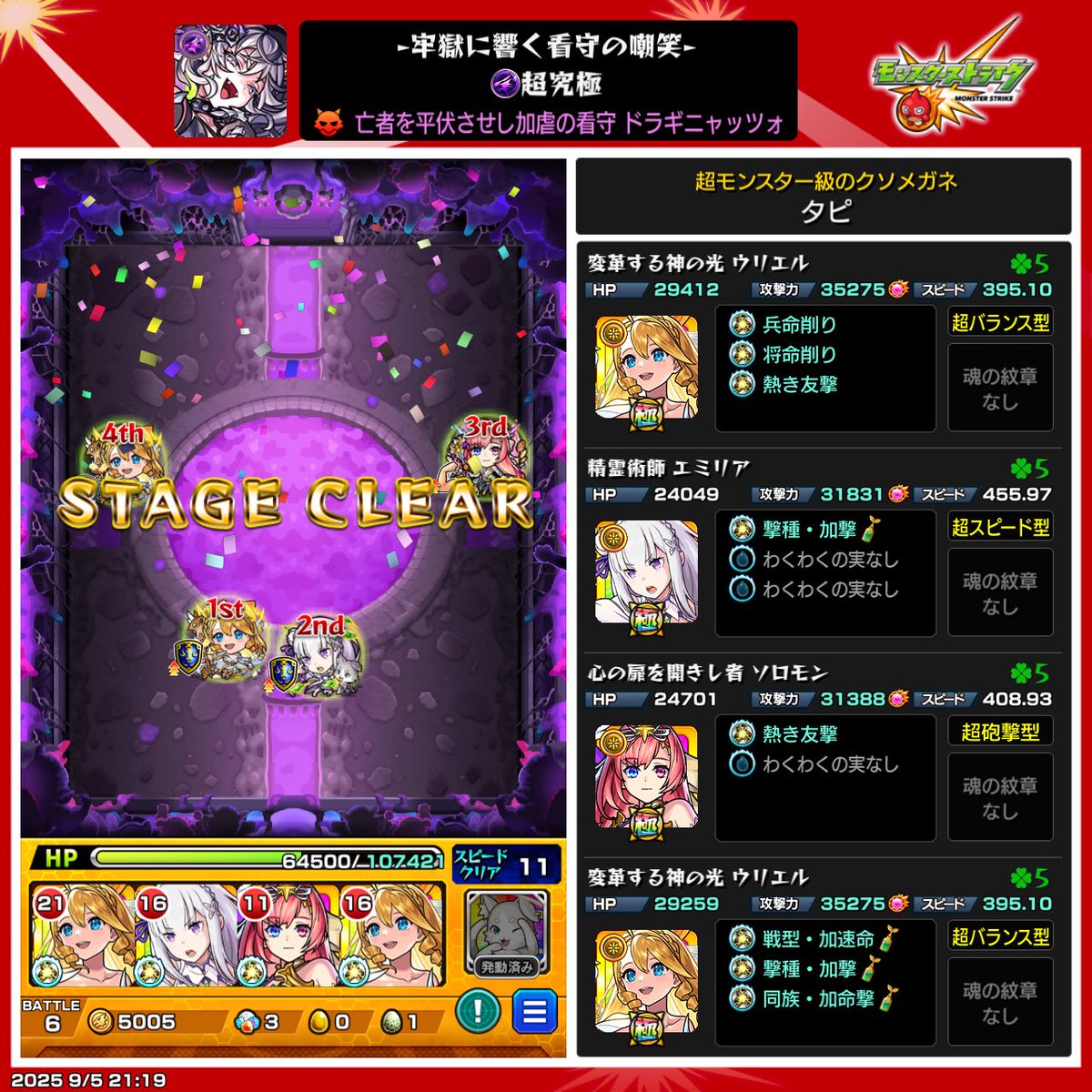 tapi_rezerosu's tweet image. 初見クリア〜
中ボスで即死来たけどラックスキルのシールドでなんか耐えました笑