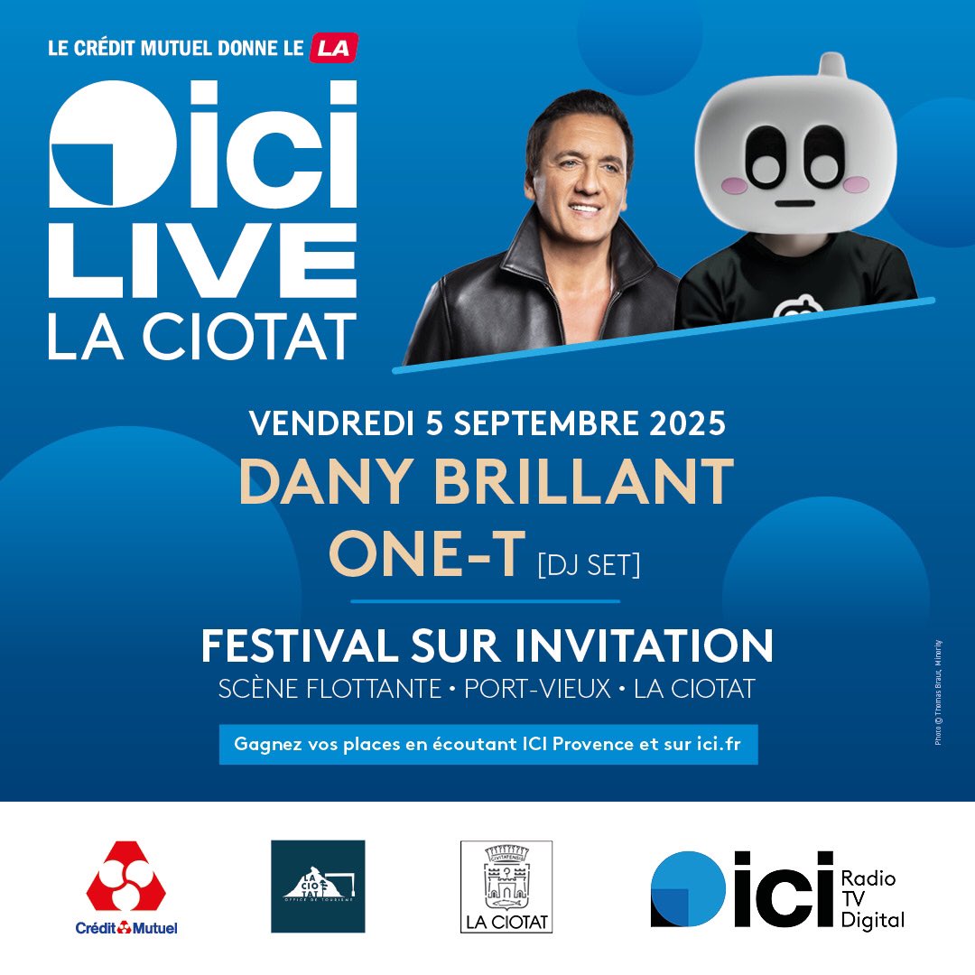 ici_officiel's tweet photo. 🎼 ce vendredi la scène du #icilive La Ciotat accueille @Dany_Brillant puis un DJ set avec One-T
https://t.co/bEB7jy1AJ3 https://t.co/En64JwTCCw