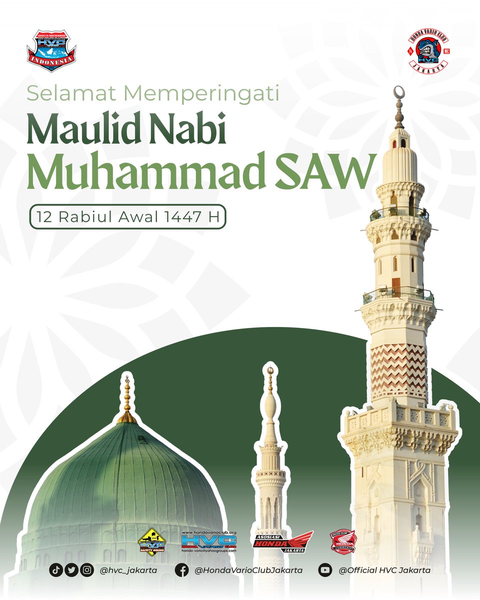 •••
Selamat Memperingati
Maulid Nabi Muhammad SAW
12 Rabiul 1447 H

Semoga kita selalu bisa meneladani akhlak dan ajaran Rasulullah SAW dalam kehidupan sehari-hari.

Absolute Brotherhood

©2025 Honda Vario Club Jakarta