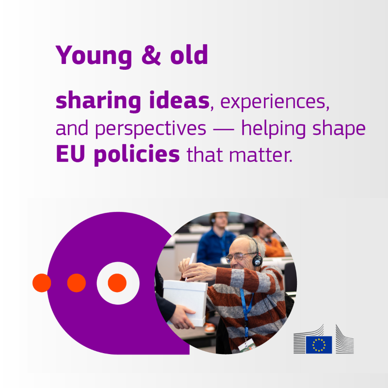 EUErasmusPlus's tweet photo. ✨ What if we could create a fairer future for all generations in the EU, starting today?

​The European Citizens’ Panel returns to debate #IntergenerationalFairness, bringing voices from young and old to help shape EU policies for a fairer tomorrow.

​🔗https://t.co/NKP6wYx8BQ