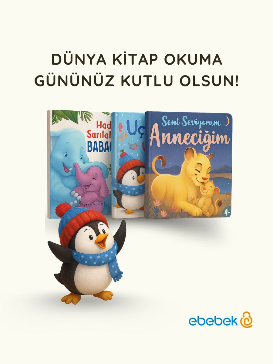 Çocuğunuzla birlikte kitap okuyarak ona ömür boyu sürecek harika bir hediye verin! 

Düzenli kitap okumanın, stresi %68 oranında azalttığını, beyni genç tuttuğunu, hatta empati ve duygusal zekâyı artırdığını BİLİYOR MUYDUNUZ? 

Dünya Kitap Okuma Günü'nde siz de çocuğunuzun yaş ve