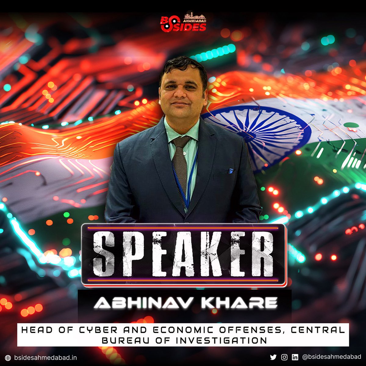 Cybersecurity leadership isn’t just about protecting enterprises — it’s about safeguarding nations.

We’re honored to welcome Abhinav Khare, Head of Cyber and Economic Offenses at the Central Bureau of Investigation (CBI), as a CXO Panel Speaker at BSides Ahmedabad 0x06.

With