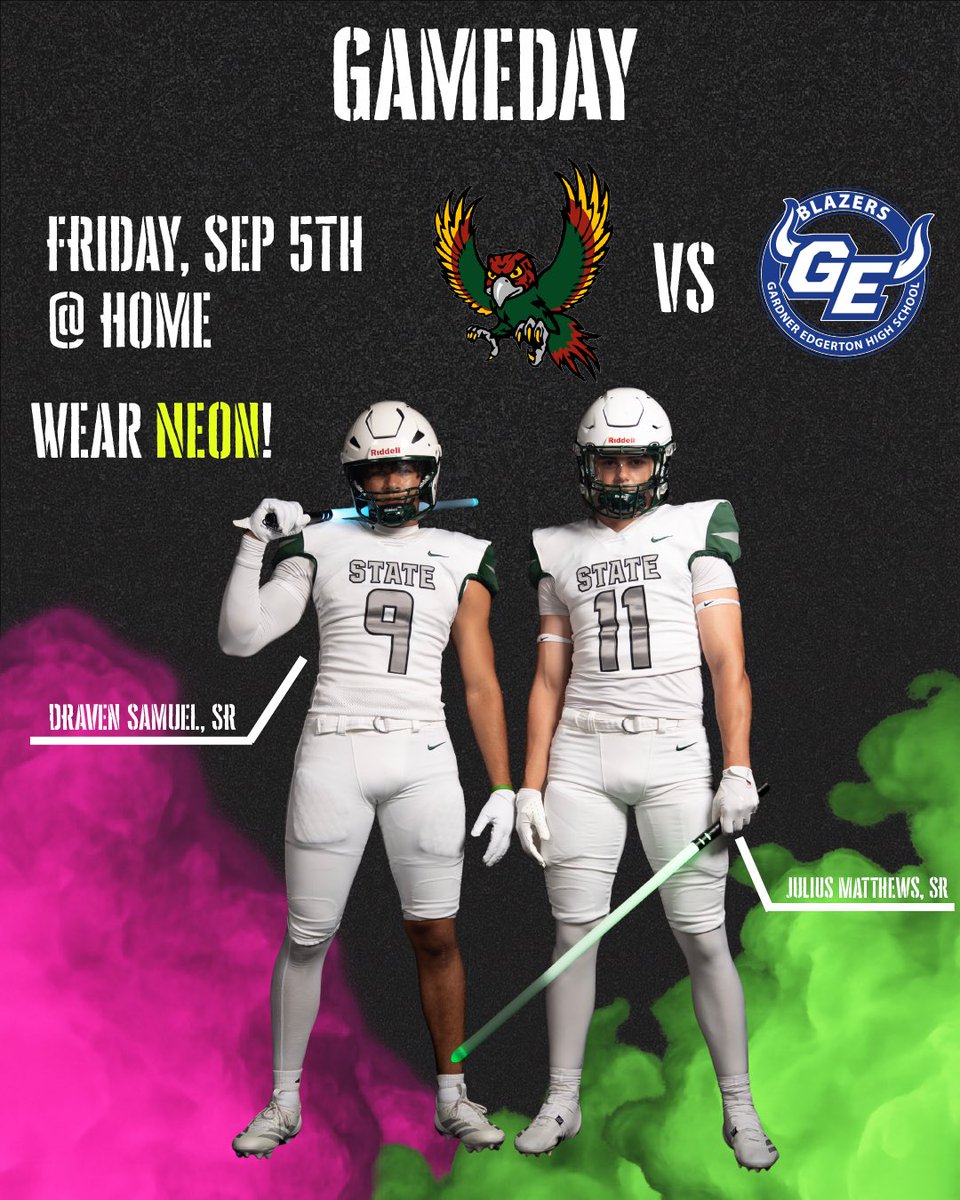 It’s GAME DAY Firebirds!  Come out and support the Free State football team tonight as they begin their 2025 season against Gardner-Edgerton HS.

@ Free State Stadium
7pm (Gates open at 6pm)
Wear neon

#Legacy2025
#GoFIREBIRDS
