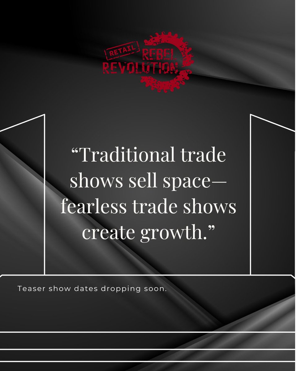 RetailRebelRev's tweet photo. 🚨 Traditional trade shows sell space—fearless trade shows create growth. 🚨

We’re not here for crowded aisles, stale pitches, or standing around hoping for connections. We’re here to flip the script. 💥

At our trade show, it’s not about filling a hall—it’s about fueling real conversations, sparking deals, and driving business forward. This isn’t your typical expo. This is where rebels, risk-takers, and visionaries come to win. 🚀

Are you ready to break the mold?

#AntiTradeShow #RebelRevolution2025 #ShowUpAndSellOut #NotYourMamasTradeShow #entrepreneurship #smallbusiness #marketing #networking #business #cpg #smallbusinessowner #founders #ceo #tradeshow