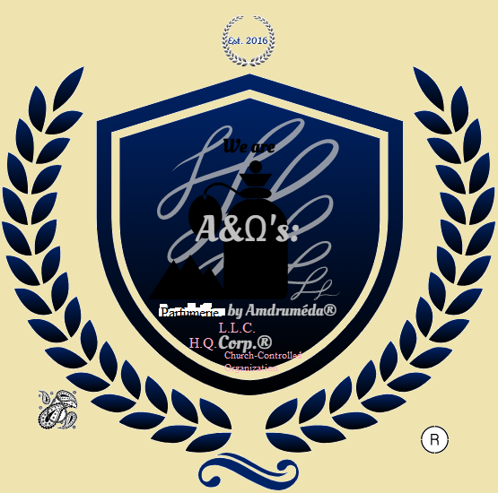 Seals of We are Alpha &amp; Omega's (Parfumerie) by Amdrume(accent aigu) Corporation. A church-controlled organization under Minister, DD, A. Wells. Join our execs on our latest (oil) boutique tours, where we sell tickets for a festive event; dressed in masquerade masks and serving.