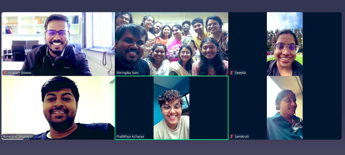 Ishwariya13's tweet photo. My entire crew- current and past (from all over the 🌎) joined to wish me on Teachers day! I feel so touched, lucky and on ☁️ 9. The gifts were thoughtful, letters that I’ll cherish for life and even a handmade Wonder Woman poster 🙈 I’m not tearing up, you are. thank you😭🙏🏻🙏🏻 https://t.co/6JS0c2Dh6G