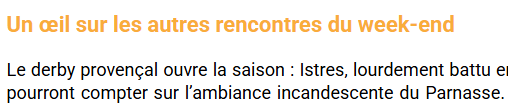 Vous allez me trouver aigri en ce début de saison. 

Je vais sur le site de la <a href="/LNHofficiel/">Ligue Nationale de Handball</a>, tout excité de la saison qui reprend et première remarque : 

non, Nîmes n'est pas en Provence, donc <a href="/USAMNIMESGARD/">USAM Nîmes Gard</a> - <a href="/IstresHB/">Istres Provence Handball</a> n'est pas "le derby provençal"...