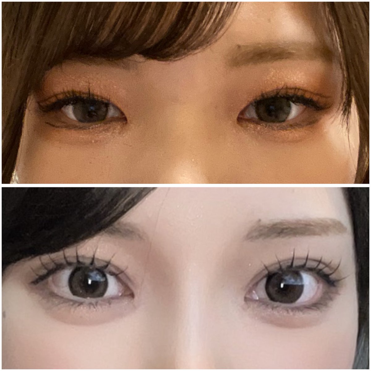 （上）アイプチw
（下）韓国で目フル

普通に真顔で撮ってこれ
半分くらい大きさ変わった
目フルしてから目でかいってほんとに言われるようになった

プロミス整形外科さんです💫