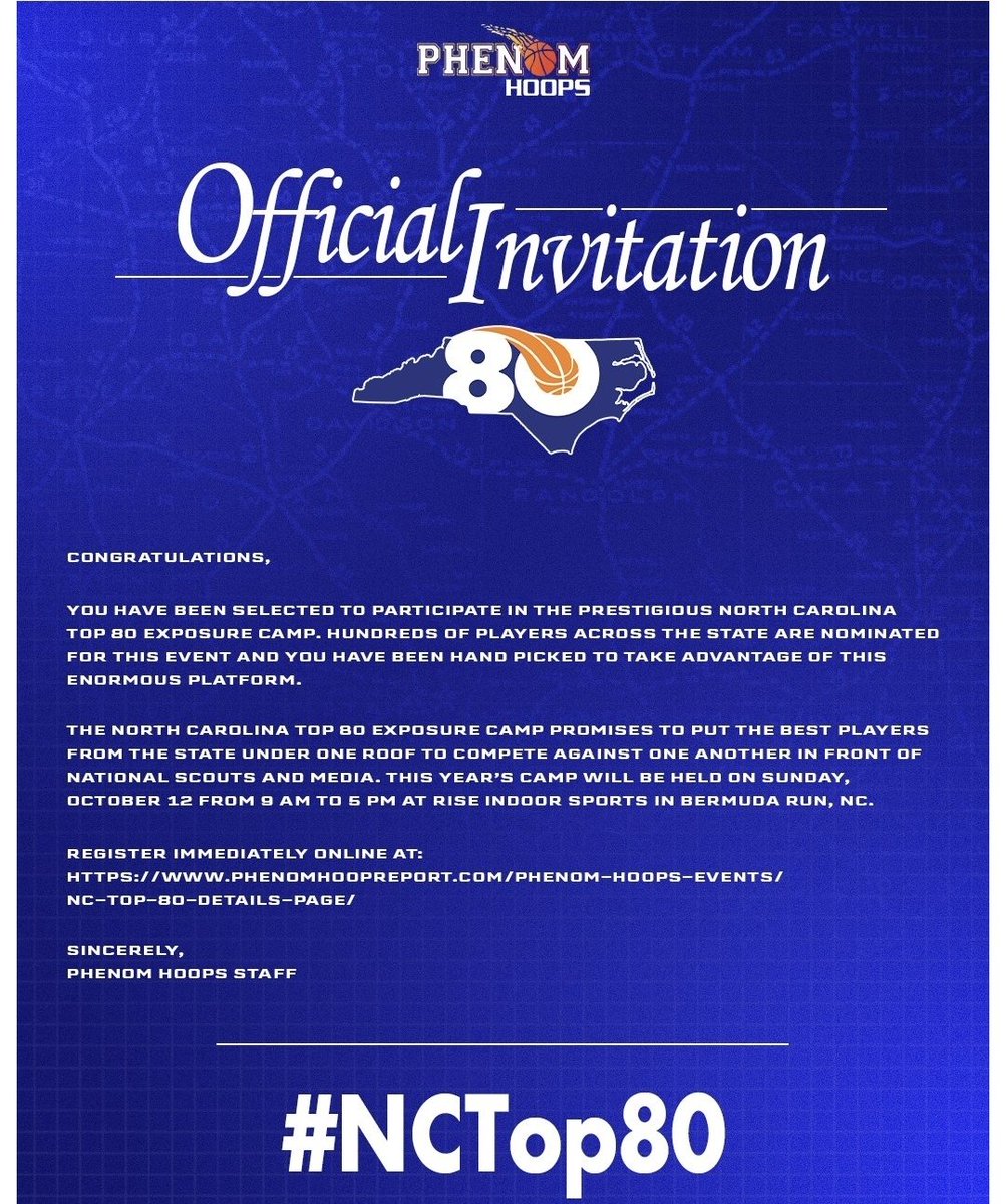 Thanks Phenom for the Invitation. I'll plan to be in attendance!! <a href="/Phenom_Hoops/">Phenom Hoop Report</a> <a href="/KMHS_MBB/">Kings Mountain Men’s Basketball</a> <a href="/CoachAndrewFann/">Coach Fann</a>