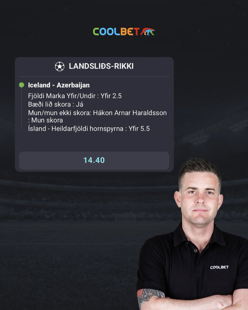 Ísland - Aserbaídsjan í kvöld og landsliðskortin eru klár!

🇮🇸Landsliðs-Bond
coolbet.com/is/ithrottir/r…

🇮🇸Landsliðs-Chief
coolbet.com/is/ithrottir/r…

🇮🇸Landsliðs-Rikki
coolbet.com/is/ithrottir/r…