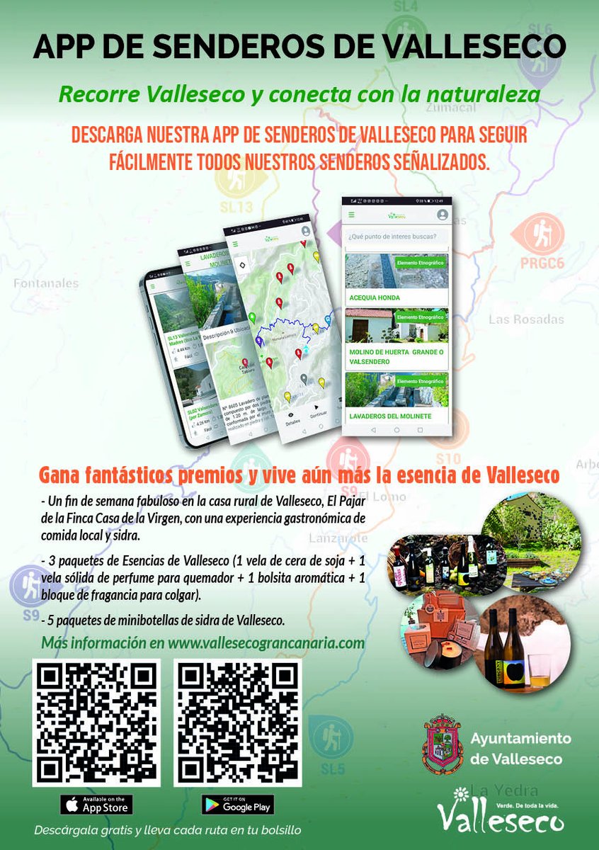 ¿Ya te has descargado la 👣🌞📸😍App de Senderos de Valleseco? Solo por hacer tres recorridos puedes obtener espectaculares premios vallesecograncanaria.com/islas-canarias…