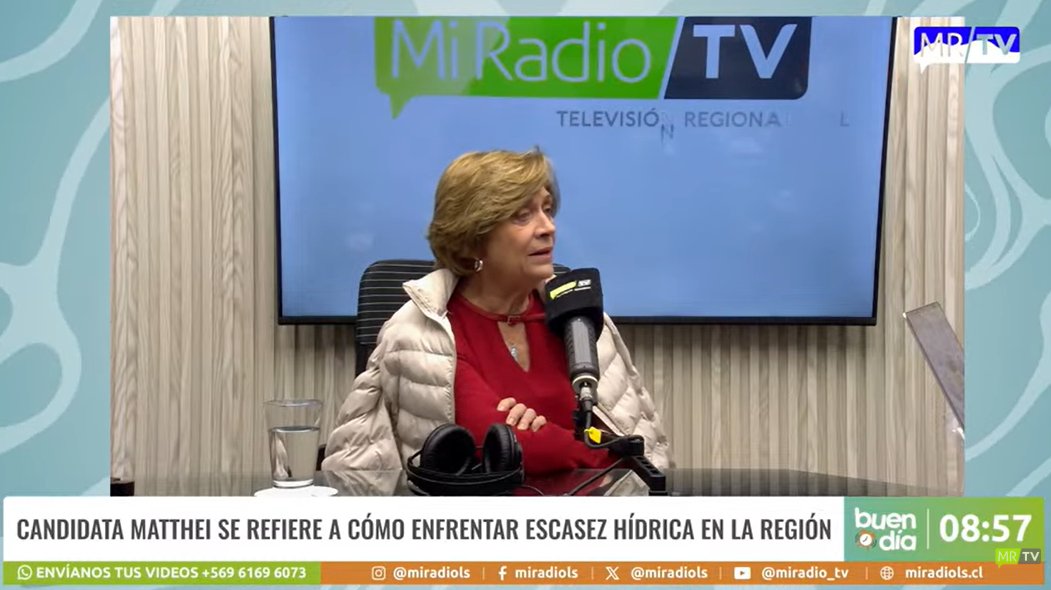🎙️Candidata <a href="/evelynmatthei/">Evelyn Matthei</a>: "tenemos que construir plantas desaladoras y esas se demoran 9 años en obtener permisos (...) hay consciencia del tema del agua, porque mucha gente ha perdido su fuente de ingreso que es agricultura y pequeños campesinos" (1/2)