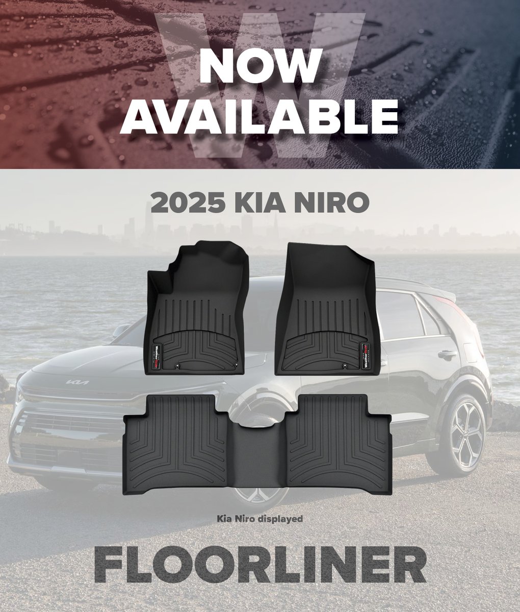 weathertechca's tweet image. FloorLiner is now available for the 2025 Kia Niro. This will fit models from 2017-2025. Find your set online at WeatherTech.ca

#weathertech #weathertechcanada #floorliner #kianiro