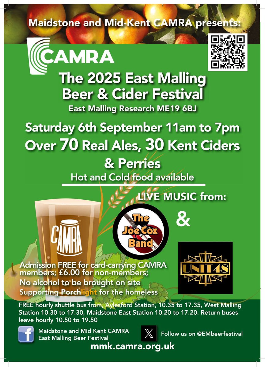Our next branch social is tomorrow (5th) with a visit to the <a href="/MMKCAMRA/">Maidstone & Mid Kent CAMRA</a> East Malling Beer &amp; Cider Festival, with over 70 beers available. All welcome to join us! We plan to catch the 9:23am train from Bromley South, change at Swanley for West Malling and the free festival bus.