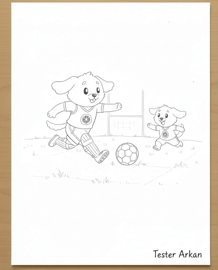 tester4231's tweet photo. Just finished the clean outline sketch of my latest project! It's amazing how much life a simple line drawing can have. What do you think of these two playful pups on the football field? 

#HandMadeSketch #LineArt #FootballArt https://t.co/Y9l545qPMy