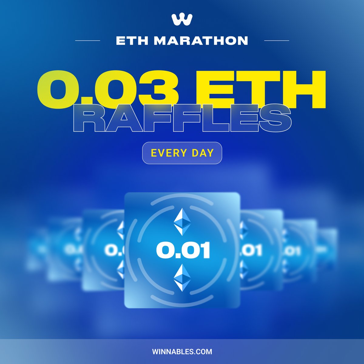 ⚡️ ETH MARATHON IS LIVE ⚡️

ETH raffles every single day → fair, cheap &amp; nonstop action.

To kick it off, we’re making it RAIN 🎟️

✅ RT
✅ Like
✅ Tag a fren

…and drop your Winnables ID for FREE tickets.
👉 winnables.com/competitions