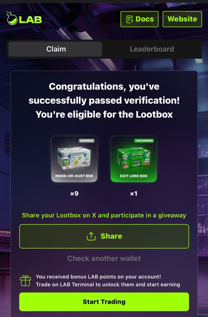 Live trading that actually vibes with your hustle

Fast, clean UI  scroll, tap, trade
0.5% per trade keeps fees tiny and profits bigger
Airdrops + Lootboxes drop straight into your wallet while you grind
AI-powered strategies automate execution onchain and community-driven
