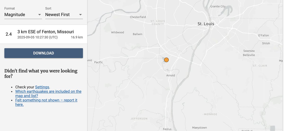 SteveTempleton's tweet photo. A small earthquake shook lightly this morning centered in Fenton at 5:27 AM.  Did anyone feel this?  2.4 Magnitude is light and wouldn't cause damage, but some may have felt this #FirstAlert4 https://t.co/iyS7hIXVi0