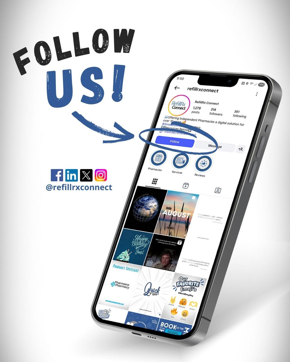 RefillRxConnect's tweet photo. Stay connected with us wherever you scroll! 📱💬 

Follow us on social media for updates, tips, and a little fun along the way.

FollowUs #StayConnected #SocialMediaFam #UpdatesAndMore #LetsConnect #RefillRxConnect https://t.co/F7kBdDDRe2