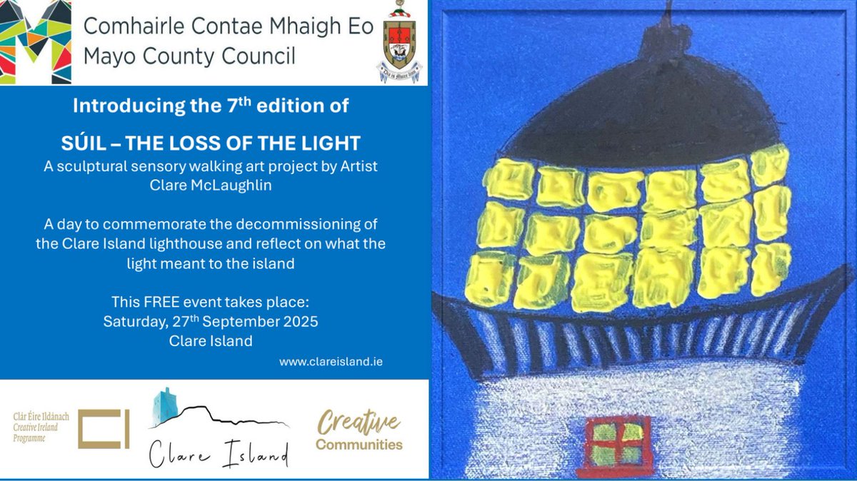 SÚIL: The Loss of The Light takes place on Clare Island on Saturday September 27th to mark 60 years since the lighthouse was decommissioned.

A sculptural walk that invites people of all backgrounds and abilities to connect.

More: discoverireland.ie/mayo/suil-the-…