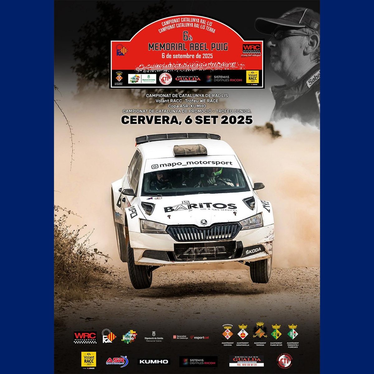 FCAutomobilisme's tweet photo. 🏷️ RAL·LIS
🎯 CAMPIONAT DE CATALUNYA DE RAL·LIS DE TERRA
🏁 6è Memorial Abel Puig
ℹ️ Informació
🌐 https://t.co/SdWh8D4EDK

#FCAutomobilisme #motorsport #automobilisme #curses #informacio #capdesetmana #quefaig #campionat #catalunya #rallis #terra #cervera https://t.co/zKg5CZhFjF