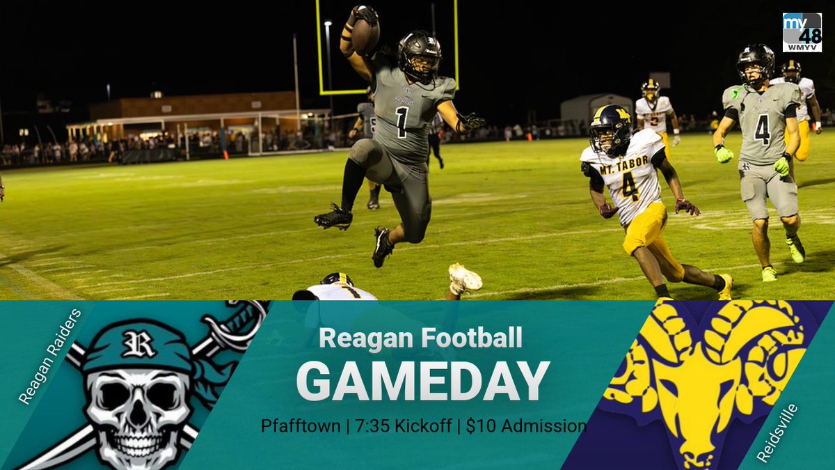 Raiders host the Reidsville Rams tonight in Pfafftown! Friday Night Rivals My48 Game of the Week! Kickoff is set for 7:35 PM. Admission is $10 for all spectators. Arrive early to avoid long lines at the gate.