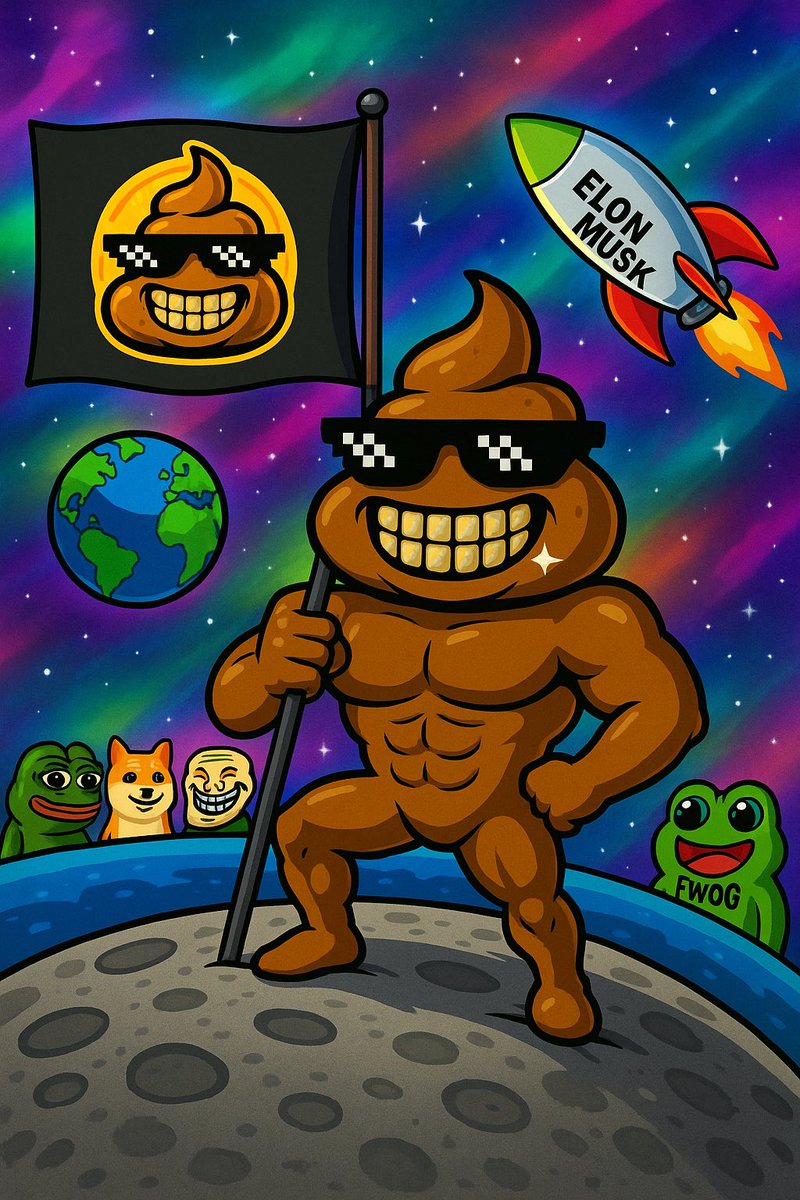 Kawwajr's tweet photo. One small step for memes, one giant leap for shitcoins 💩🚀🌌

$Shitcoin https://t.co/aUN5afnYrU
