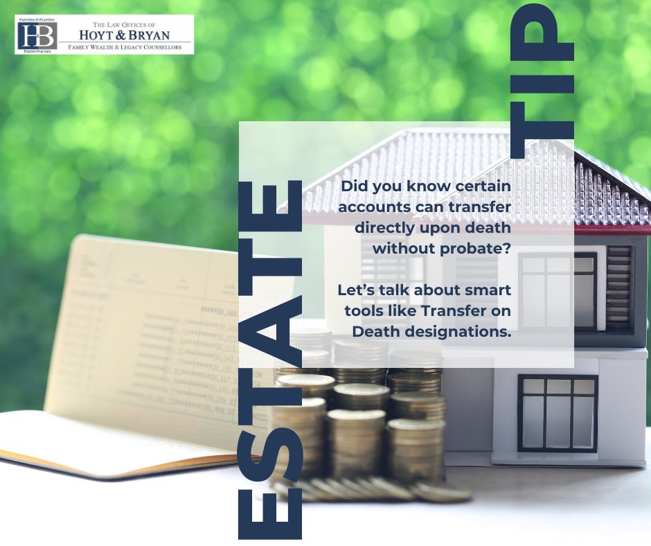 HoytAndBryan's tweet image. Did you know some assets can transfer directly to your loved ones without going through probate?
Tools like Transfer on Death designations can simplify the process and reduce stress for your family.
#EstatePlanning #ProbateAvoidance #LegacyPlanning