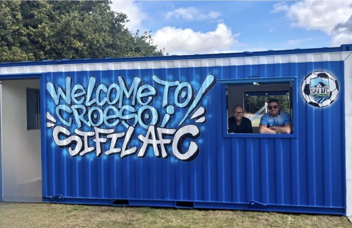 SifilAFC's tweet photo. Another step on our journey of improvements at Sifil AFC...

...introducing our latest acquisition, the "Corner flag" cabin for spectator access &amp; refreshments. 

#SIFILAFC #SifToTheMoon https://t.co/HFL90vsrot