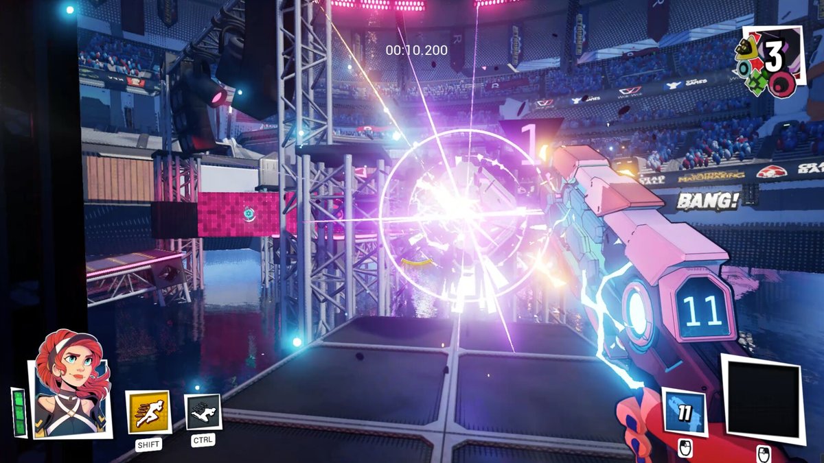 「スポーティガールが跳んで走って的を撃つ!パルクールFPS『JETRUNNER』S」|⚡Game*Spark⚡のイラスト