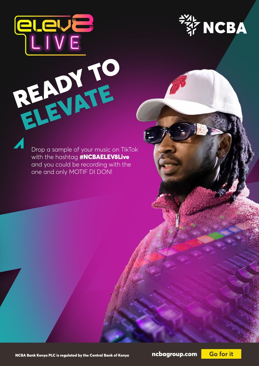 NCBABankKenya's tweet photo. Kenya's next music icon is out there! π°πͺ Is it you? Prove it! Drop a fire track sample on TikTok with #NCBAElev8Live for your shot to record with the legendary @motifdidon! π€ We're on the hunt for raw talent. Show us what you've got! π₯ #NCBAChangeTheStory #ReadyToElevate https://t.co/sQkpgjJuqz