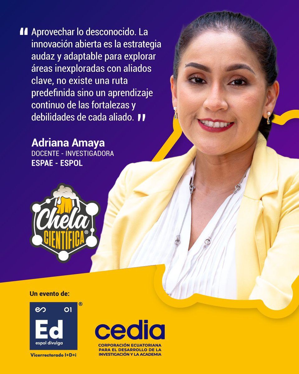 CarlosMonsalveA's tweet image. Como parte de la Ruta de la Innovación, este Sábado 6 de Septiembre tendremos una edición especial de la Chela Científica para hablar sobre Innovación Abierta con el sector empresarial e industrial. Los esperamos en el Campus Peñas de @espol a las 17:30.#ESPOLInnova #ESPOLDivulga