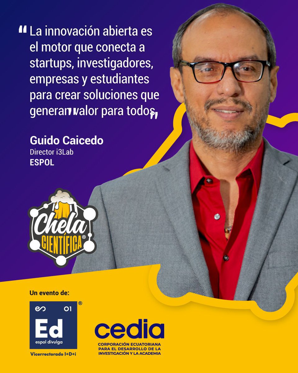 CarlosMonsalveA's tweet image. Como parte de la Ruta de la Innovación, este Sábado 6 de Septiembre tendremos una edición especial de la Chela Científica para hablar sobre Innovación Abierta con el sector empresarial e industrial. Los esperamos en el Campus Peñas de @espol a las 17:30.#ESPOLInnova #ESPOLDivulga