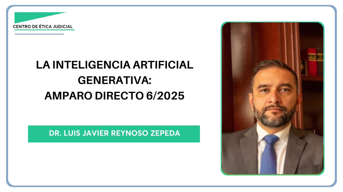 💬“La ley solo reconoce derechos a los seres humanos, no a los seres sintéticos”

En esta cápsula del <a href="/CEJ_Mx/">Centro de Ética Judicial, A.C.</a>, el Dr. Luis Javier Reynoso Zepeda <a href="/Luis_Reynoso/">Luis Reynoso</a> analiza el primer asunto de la #SCJN en torno a los alcances del uso de la #IA como herramienta generativa 🤖💡

¡No te