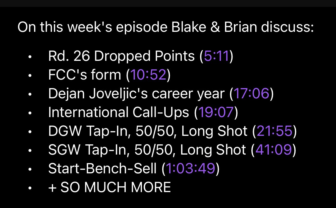 DroppinPoints's tweet image. 🚨NEW @DroppinPoints OUT NOW🚨

On this week’s episode @MLSGoneWild &amp;amp; @BAMaurerMedia discuss: 

📉Rd. 26 Dropped Points™️
🟠What’s wrong with FCC?
🔵Dejan Jovelic’s career year
🎯DGW/SGW Player Picks
❔Start-Bench-Sell
➕MORE #MLSFantasy advice ⤵️

🎧 podcasts.apple.com/us/podcast/dro…